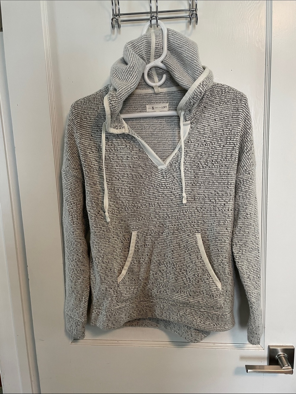 Lou & Grey for Loft Gray Marled Hoodie Sweatshirt